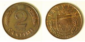 2 Santims Letonia Bronce 