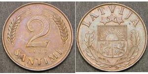 2 Santims Latvia Bronze 