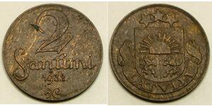 2 Santims Letlönj Bronze 