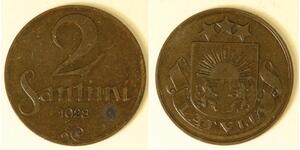 2 Santims Letlönj Bronze 
