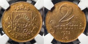 2 Santims Letlönj Bronze 