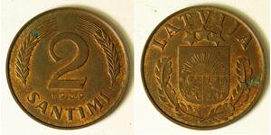 2 Santims Letlönj Bronze 
