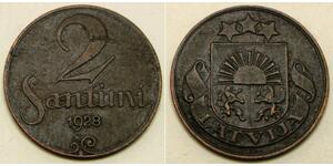 2 Santims Letlönj Bronze 