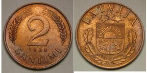 2 Santims Letlönj Bronze 