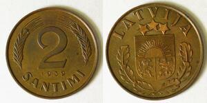 2 Santims Lettland Bronze 