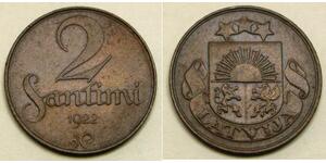 2 Santims Lettonia Bronzo 