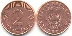 2 Santims Lettland (1991 - ) Kupfer/Stahl 