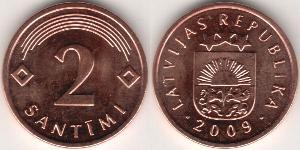 2 Santims Lettland (1991 - ) Kupfer/Stahl 