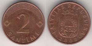 2 Santims Lettland (1991 - ) Kupfer/Stahl 
