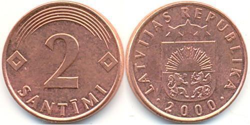 2 Santims Lettland (1991 - ) Kupfer/Stahl 