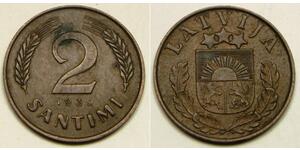2 Santims Латвія Бронза 