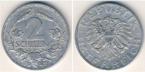 2 Shilling Austria ocupada  (1945-1955) Aluminio 