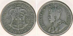 2 Shilling Sudafrica (1910 - ) Argento Giorgio V (1865-1936)