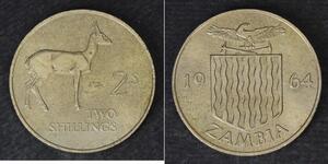 2 Shilling Zambie (1964 - ) Cuivre/Nickel 