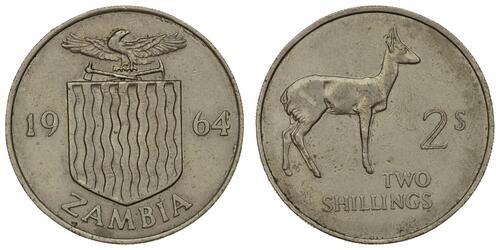 2 Shilling Sambia (1964 - ) Kupfer/Nickel 