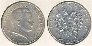 2 Shilling Federal State of Austria (1934-1938) Plata 