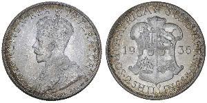 2 Shilling Sudáfrica (1910 - ) Plata Jorge V (1865-1936)