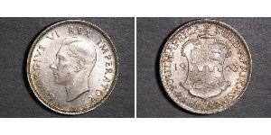 2 Shilling Sudáfrica (1910 - ) Plata Jorge VI (1895-1952)