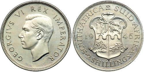 2 Shilling Sudáfrica (1910 - ) Plata Jorge VI (1895-1952)