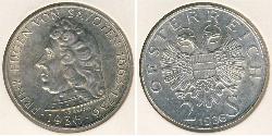 2 Shilling Federal State of Austria (1934-1938) Silber 