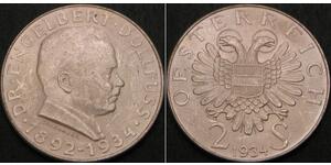 2 Shilling Federal State of Austria (1934-1938) Silber 