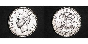 2 Shilling Südafrika (1910 - ) Silber Georg VI (1895-1952)