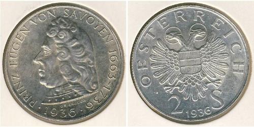 2 Shilling Federal State of Austria (1934-1938) Silver 