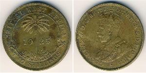 2 Shilling British West Africa (1780 - 1960) 銀 乔治五世  (1865-1936)