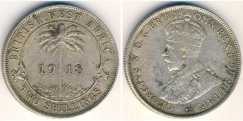 2 Shilling British West Africa (1780 - 1960) 銀 乔治五世  (1865-1936)