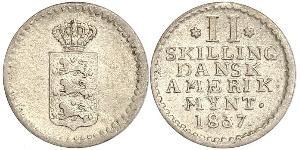 2 Skilling 丹麦 銀 弗雷德里克六世 (丹麦) (1768 - 1839)
