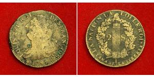 2 Sol Reino de Francia (843-1791) Bronce Luis XVI de Francia (1754 - 1793)