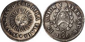 2 Sol Vereinigte Provinzen des Río de la Plata (1810 -1831) Silber 