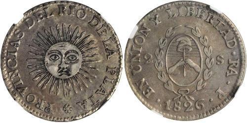 2 Sol Vereinigte Provinzen des Río de la Plata (1810 -1831) Silber 