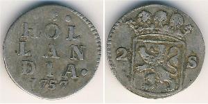 2 Stiver Provincias Unidas de los Países Bajos (1581 - 1795) Plata 