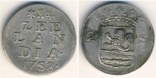 2 Stiver Republik der Sieben Vereinigten Provinzen (1581 - 1795) Silber 