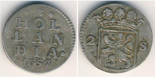 2 Stiver Republik der Sieben Vereinigten Provinzen (1581 - 1795) Silber 