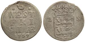 2 Stuiver Pays-Bas Argent 
