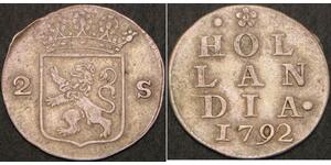 2 Stuiver Pays-Bas Argent 