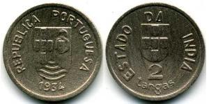 2 Tanga Portugiesisch-Indien (1510-1961) Kupfer/Nickel 