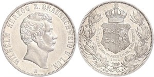 2 Thaler Duché de Brunswick (1815 - 1918) Argent Guillaume de Brunswick