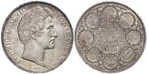 2 Thaler Royaume de Bavière (1806 - 1918) Argent Louis Ier de Bavière(1786 – 1868)