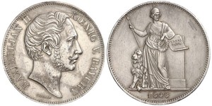 2 Thaler Royaume de Bavière (1806 - 1918) Argent Maximilien II de Bavière(1811 - 1864)
