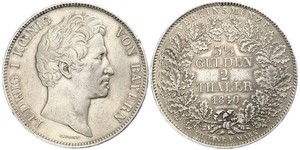 2 Thaler Royaume de Bavière (1806 - 1918) Argent Louis Ier de Bavière(1786 – 1868)