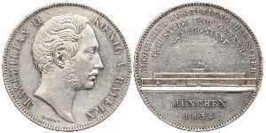 2 Thaler Royaume de Bavière (1806 - 1918) Argent Maximilien II de Bavière(1811 - 1864)