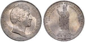2 Thaler Royaume de Bavière (1806 - 1918) Argent Louis Ier de Bavière(1786 – 1868)