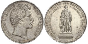 2 Thaler Royaume de Bavière (1806 - 1918) Argent Louis Ier de Bavière(1786 – 1868)