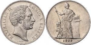 2 Thaler Royaume de Bavière (1806 - 1918) Argent Maximilien II de Bavière(1811 - 1864)