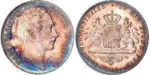 2 Thaler Royaume de Bavière (1806 - 1918) Argent Maximilien II de Bavière(1811 - 1864)