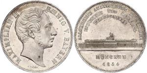 2 Thaler Royaume de Bavière (1806 - 1918) Argent Maximilien II de Bavière(1811 - 1864)