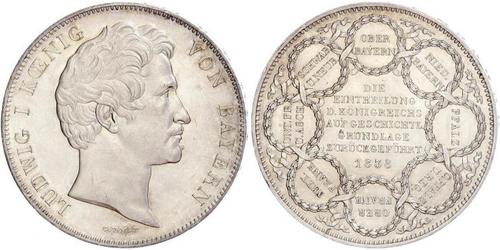 2 Thaler Royaume de Bavière (1806 - 1918) Argent Louis Ier de Bavière(1786 – 1868)